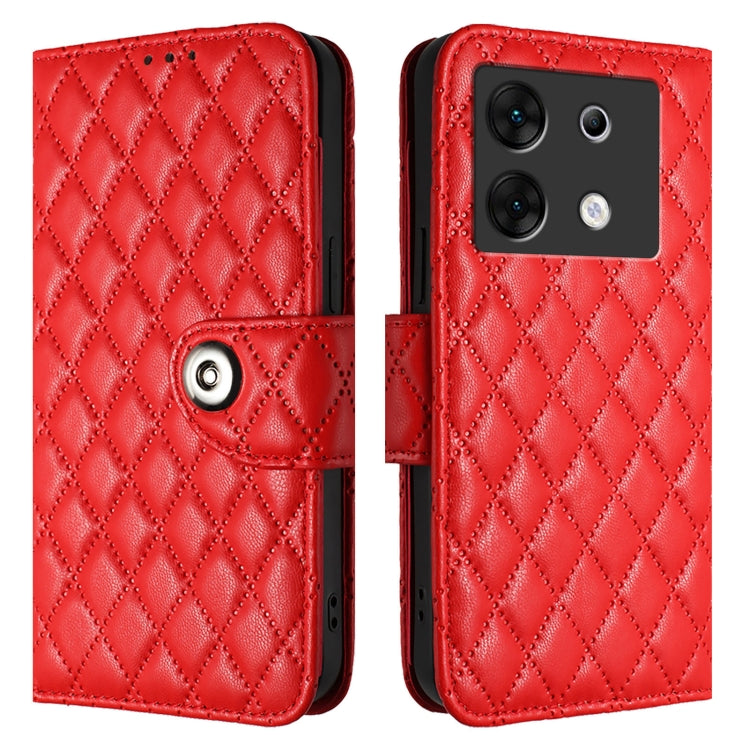 For Infinix Zero 30 5G Rhombic Texture Flip Leather Phone Case with Lanyard