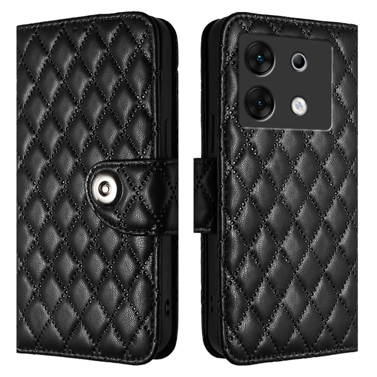 For Infinix Zero 30 5G Rhombic Texture Flip Leather Phone Case with Lanyard