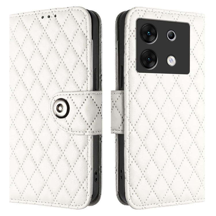 For Infinix Zero 30 5G Rhombic Texture Flip Leather Phone Case with Lanyard