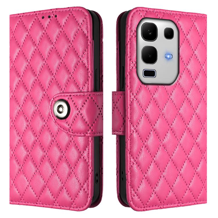 For Infinix Note 50s Rhombic Texture Flip Leather Phone Case with Lanyard