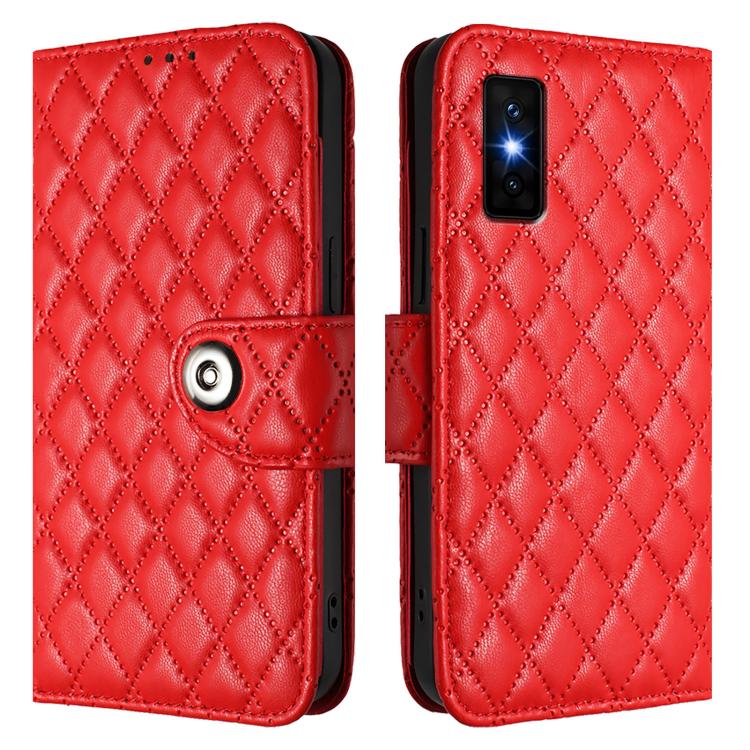 For Infinix GT 30 Pro Rhombic Texture Flip Leather Phone Case with Lanyard