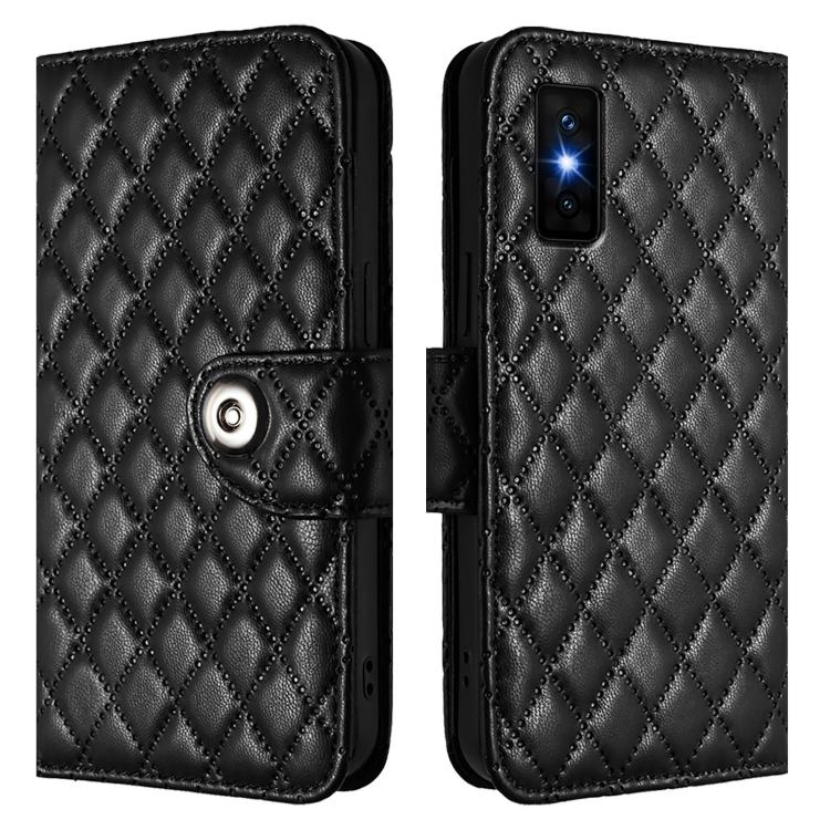 For Infinix GT 30 Pro Rhombic Texture Flip Leather Phone Case with Lanyard