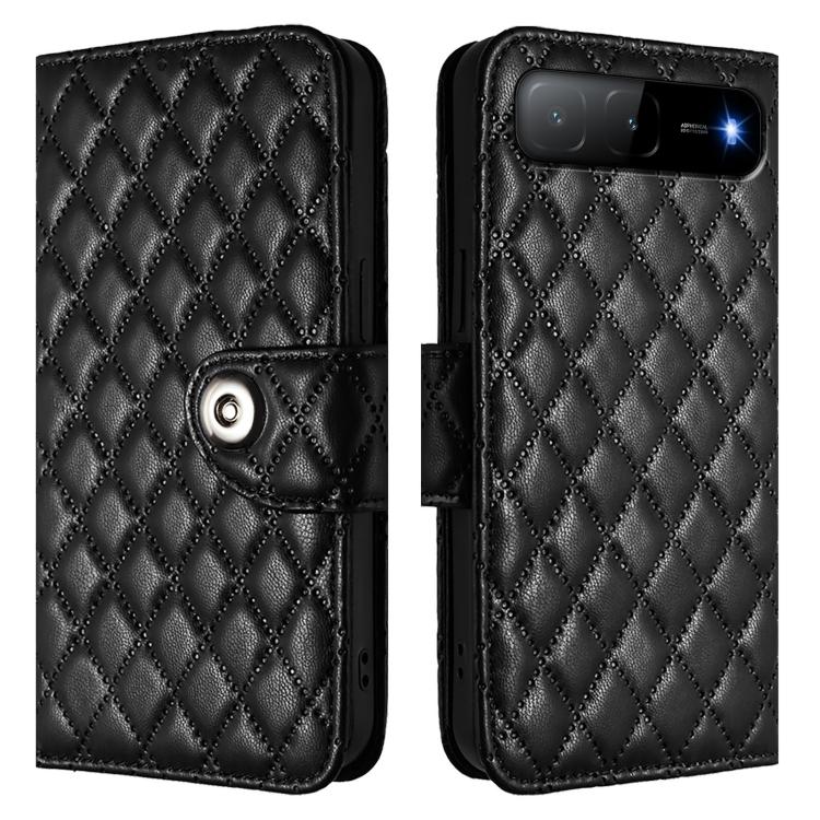 For Infinix Hot 60i 5G / Tecno Spark Go 5G Rhombic Texture Flip Leather Phone Case with Lanyard