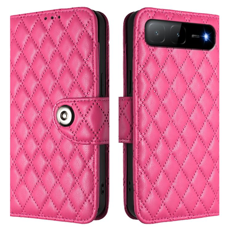For Infinix Hot 60i 5G / Tecno Spark Go 5G Rhombic Texture Flip Leather Phone Case with Lanyard