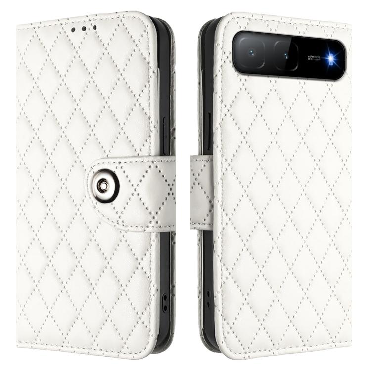 For Infinix Hot 60i 5G / Tecno Spark Go 5G Rhombic Texture Flip Leather Phone Case with Lanyard