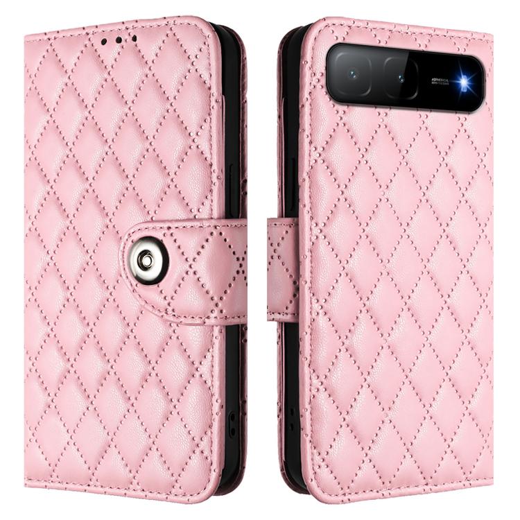 For Infinix Hot 60i 5G / Tecno Spark Go 5G Rhombic Texture Flip Leather Phone Case with Lanyard