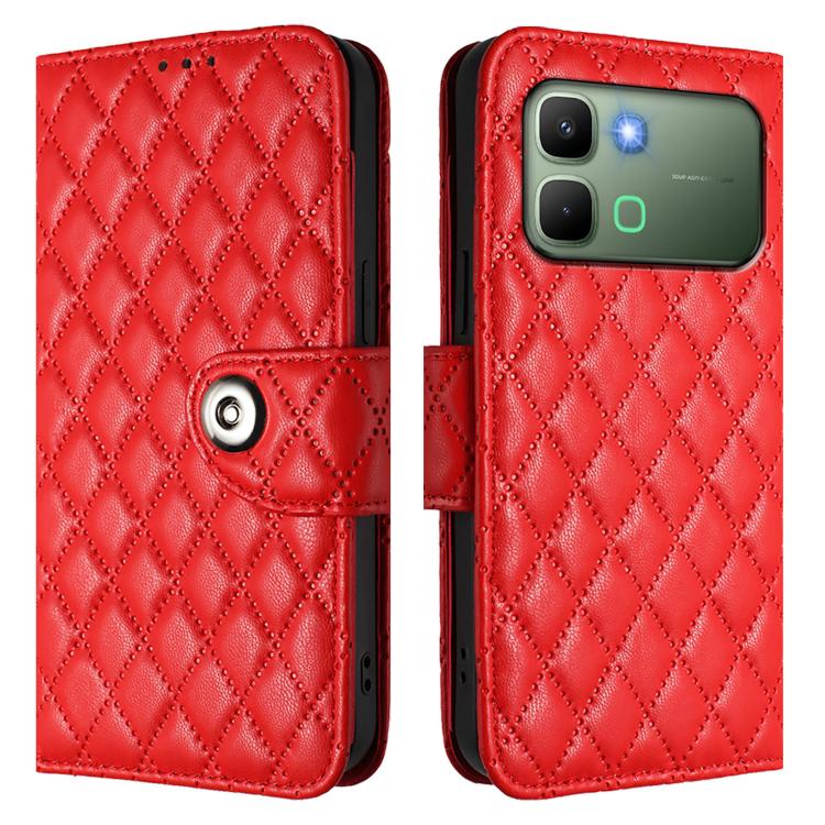For Infinix Note Edge 5G Global Rhombic Texture Flip Leather Phone Case with Lanyard