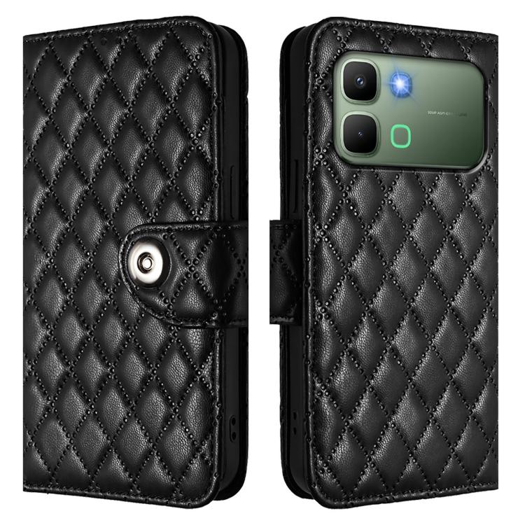 For Infinix Note Edge 5G Global Rhombic Texture Flip Leather Phone Case with Lanyard