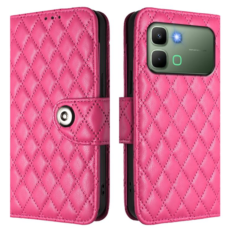 For Infinix Note Edge 5G Global Rhombic Texture Flip Leather Phone Case with Lanyard