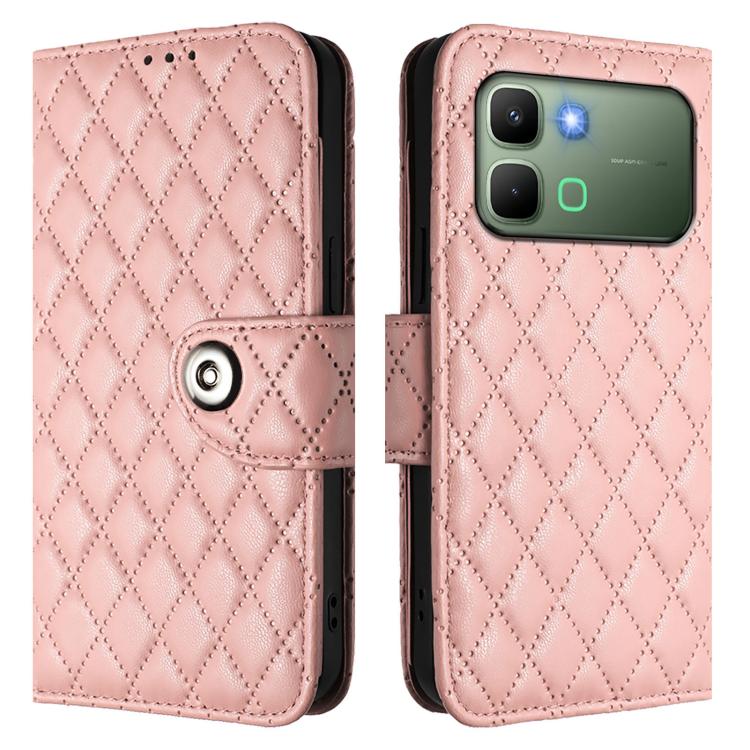 For Infinix Note Edge 5G Global Rhombic Texture Flip Leather Phone Case with Lanyard