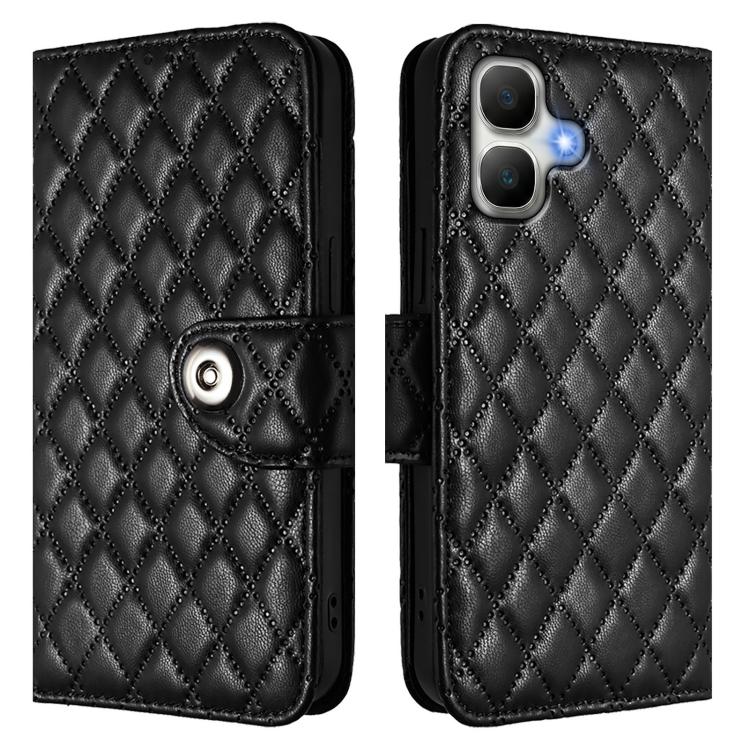 For Infinix Smart 20 4G X6840 Rhombic Texture Flip Leather Phone Case with Lanyard