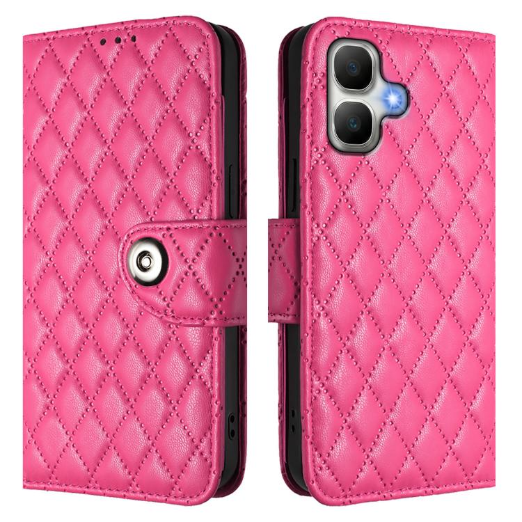 For Infinix Smart 20 4G X6840 Rhombic Texture Flip Leather Phone Case with Lanyard