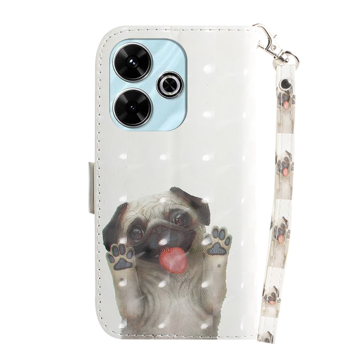 For Xiaomi Poco M6 4G 3D Colored Flip Leather Phone Case