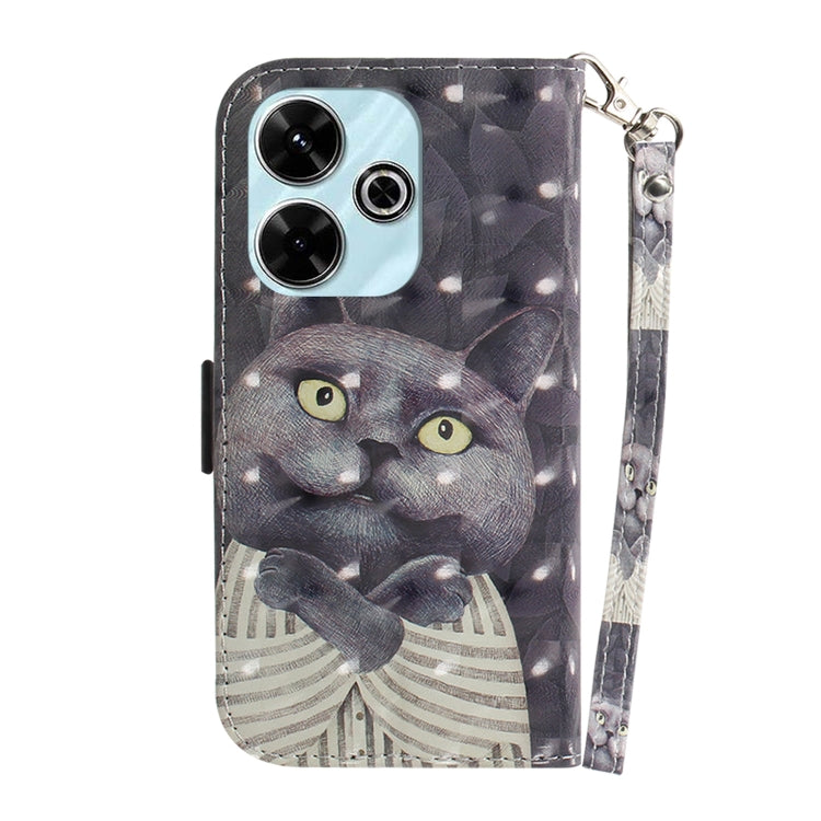 For Xiaomi Poco M6 4G 3D Colored Flip Leather Phone Case
