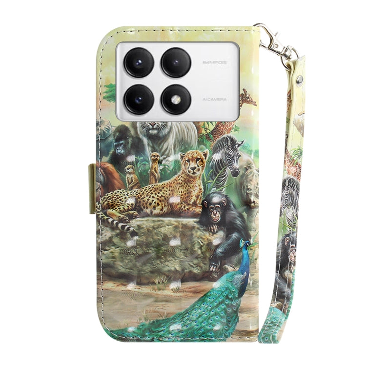 For Xiaomi Poco F6 Pro 3D Colored Flip Leather Phone Case