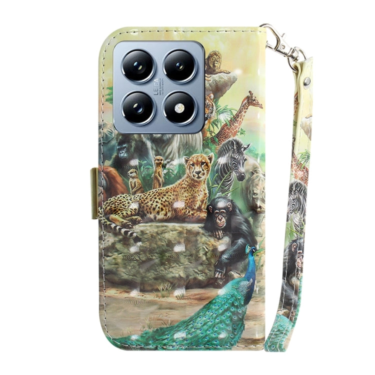 For Xiaomi 14T Pro 3D Colored Flip Leather Phone Case