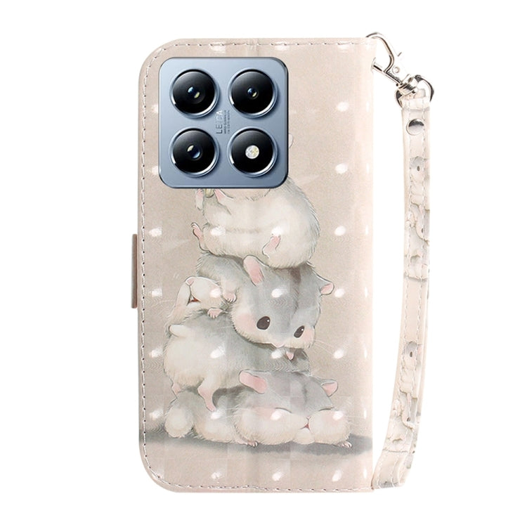 For Xiaomi 14T Pro 3D Colored Flip Leather Phone Case