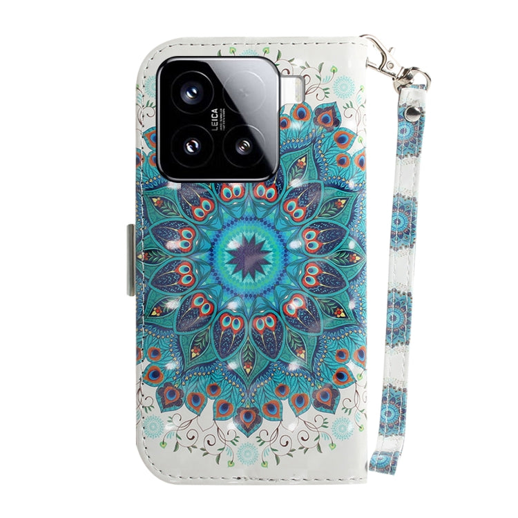 For Xiaomi 15 3D Colored Flip Leather Phone Case