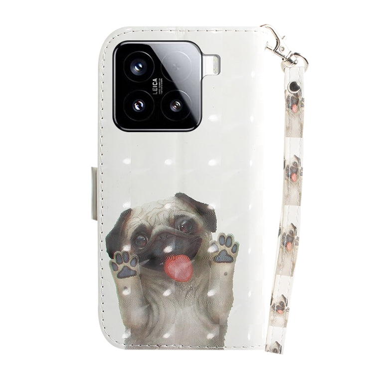 For Xiaomi 15 3D Colored Flip Leather Phone Case