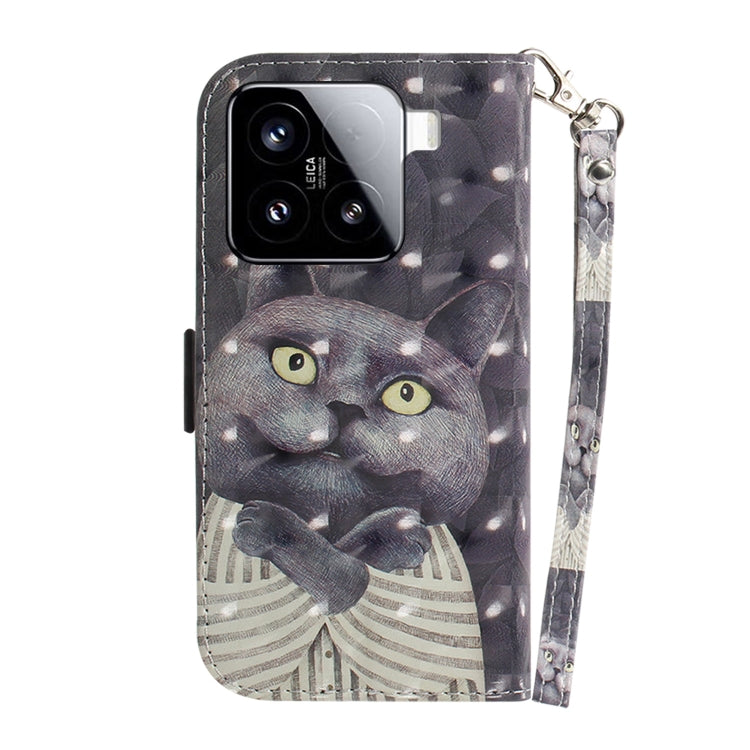 For Xiaomi 15 3D Colored Flip Leather Phone Case