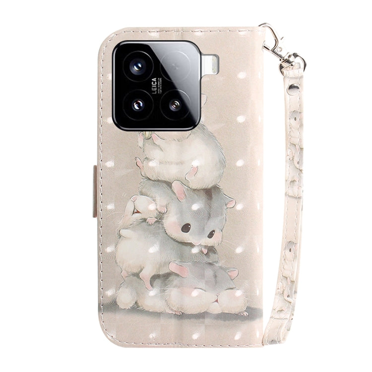 For Xiaomi 15 3D Colored Flip Leather Phone Case