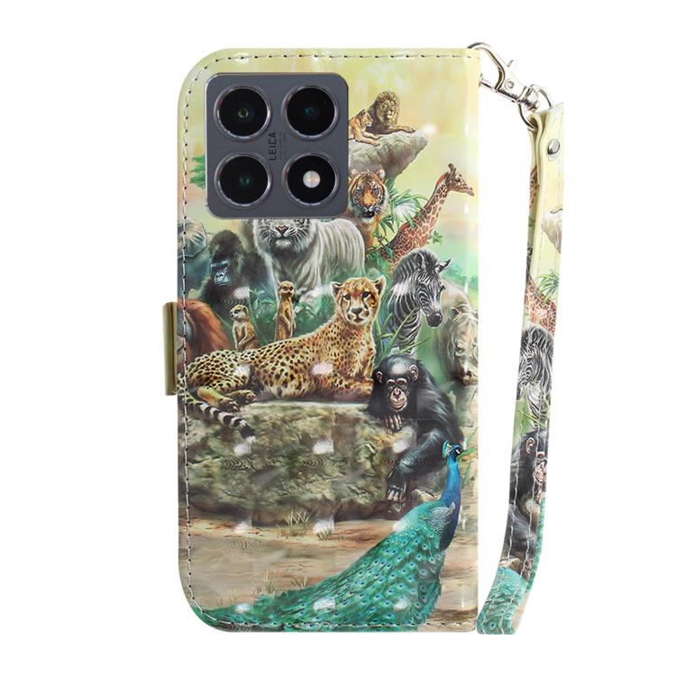 For Xiaomi 15T 5G 3D Colored Flip Leather Phone Case