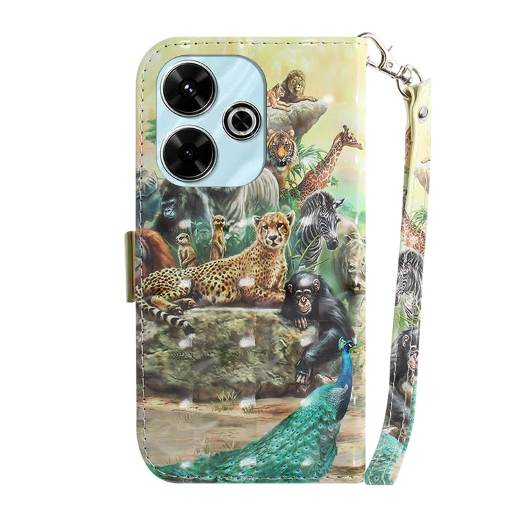 For Xiaomi Redmi 13 4G 3D Colored Flip Leather Phone Case