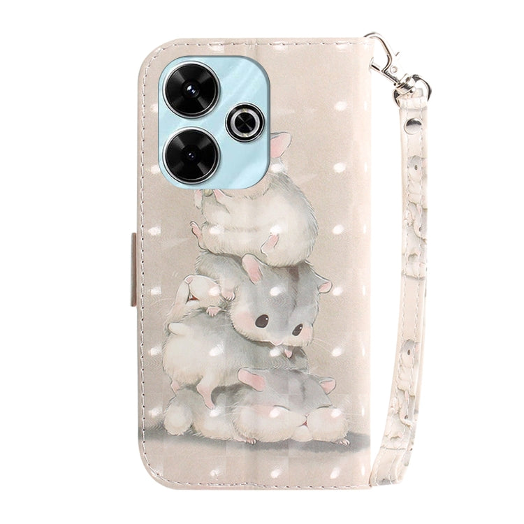 For Xiaomi Redmi 13 4G 3D Colored Flip Leather Phone Case