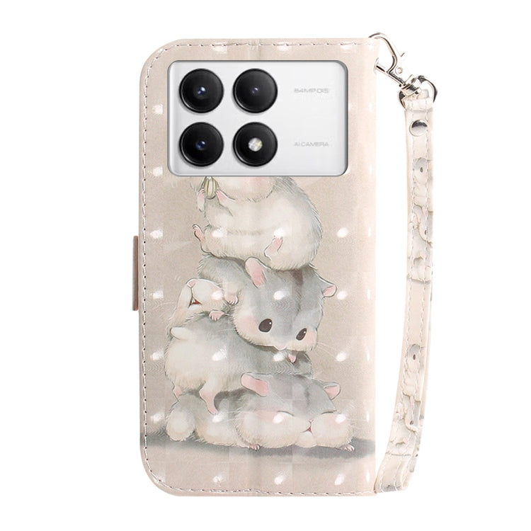 For Xiaomi Redmi K70 Pro / K70 3D Colored Flip Leather Phone Case