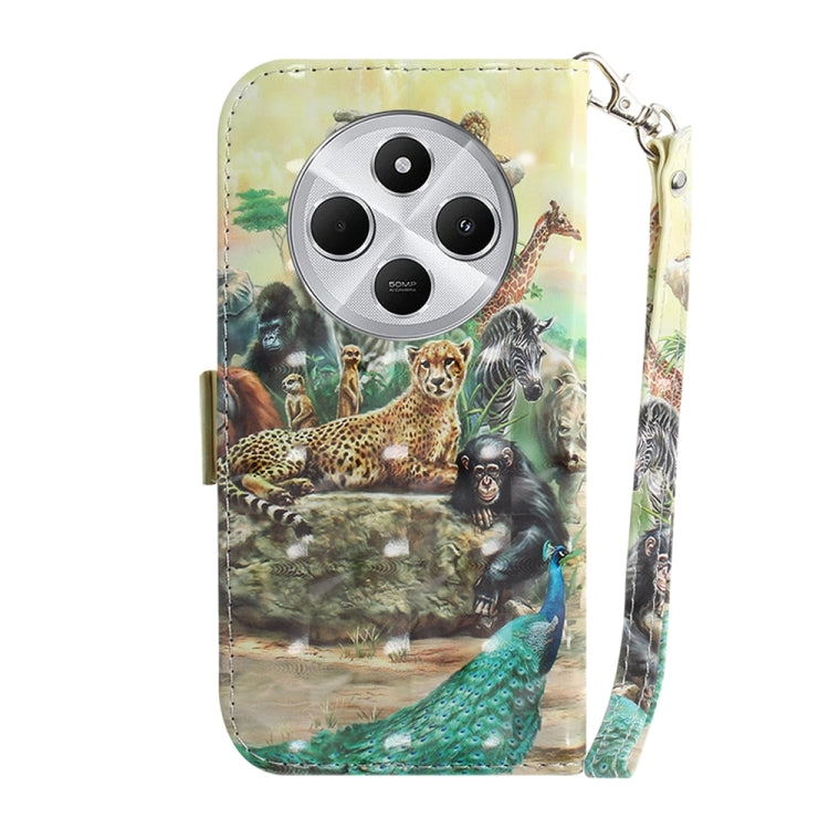 For Redmi 14C 4G 3D Colored Flip Leather Phone Case