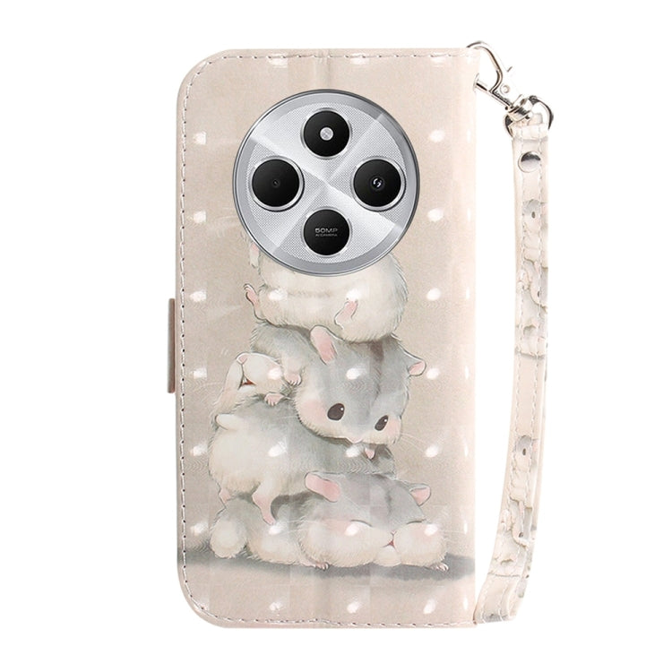 For Redmi 14C 4G 3D Colored Flip Leather Phone Case