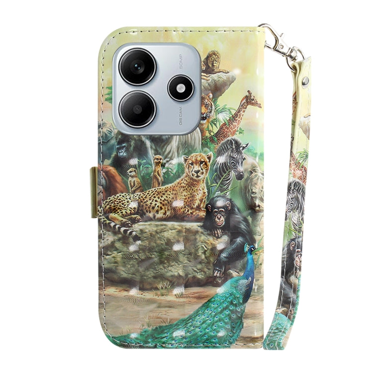 For Redmi Note 14 5G 3D Colored Flip Leather Phone Case
