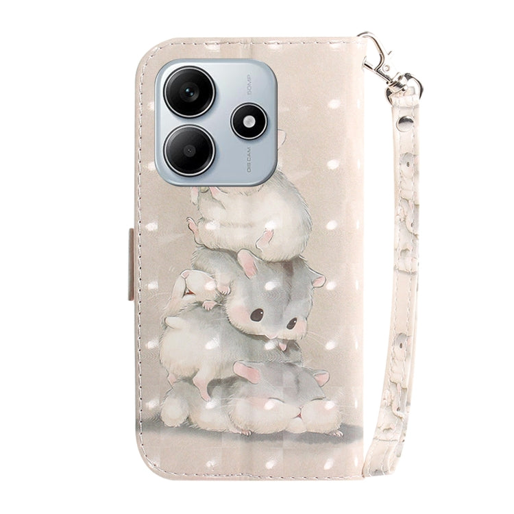 For Redmi Note 14 5G 3D Colored Flip Leather Phone Case