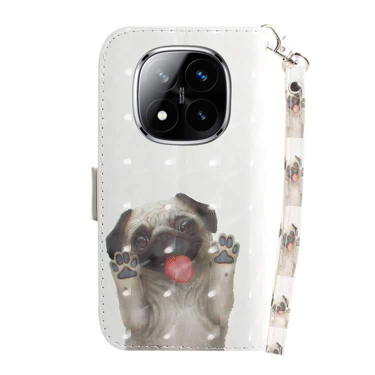 For Redmi Note 14 Pro / Note 14 Pro+ 5G 3D Colored Flip Leather Phone Case