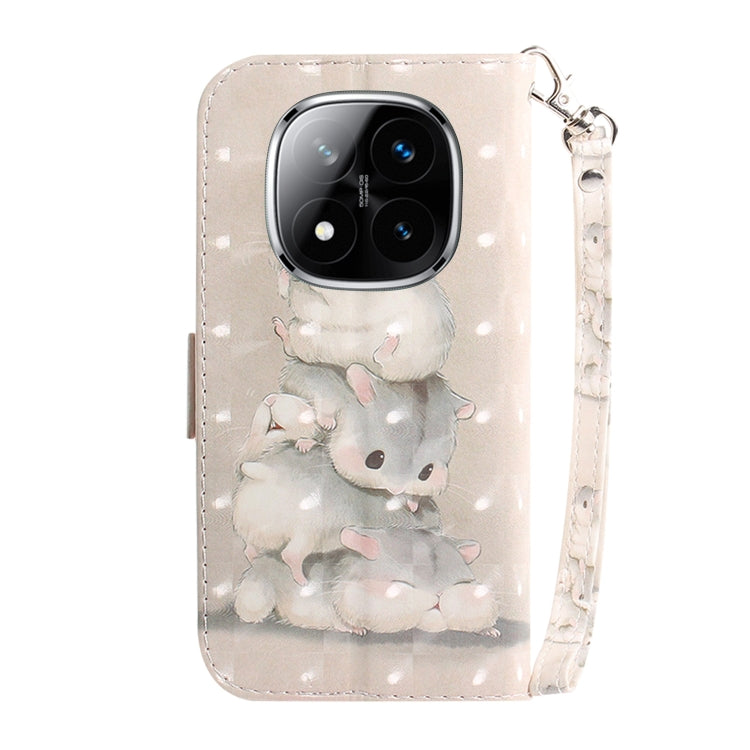 For Redmi Note 14 Pro / Note 14 Pro+ 5G 3D Colored Flip Leather Phone Case