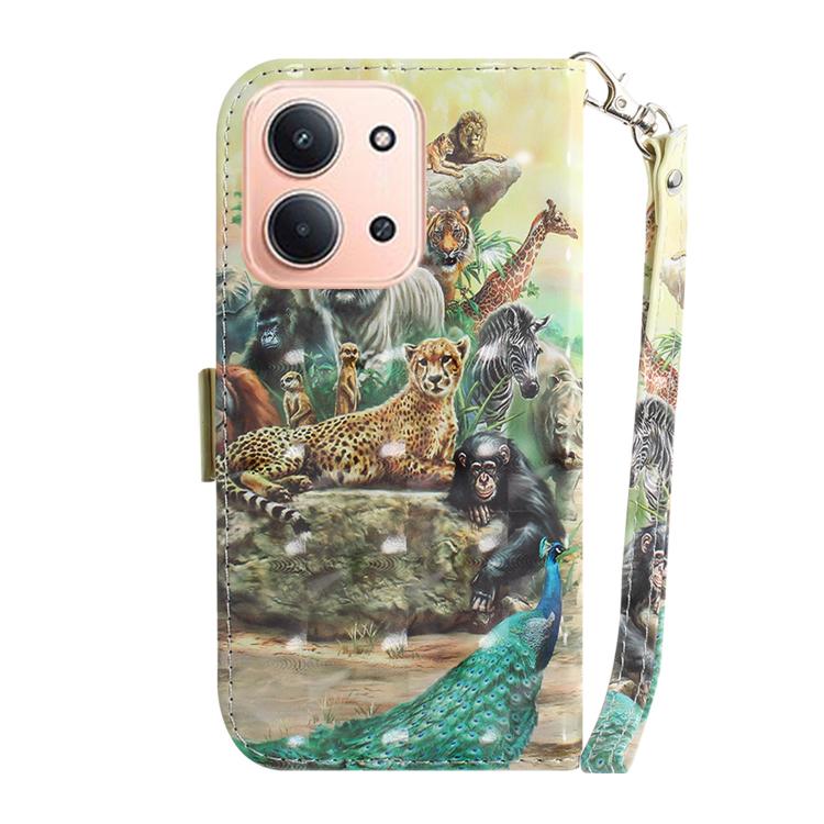 For Redmi 15C 5G / 4G EU 173mm / Poco C85 5G 3D Colored Flip Leather Phone Case