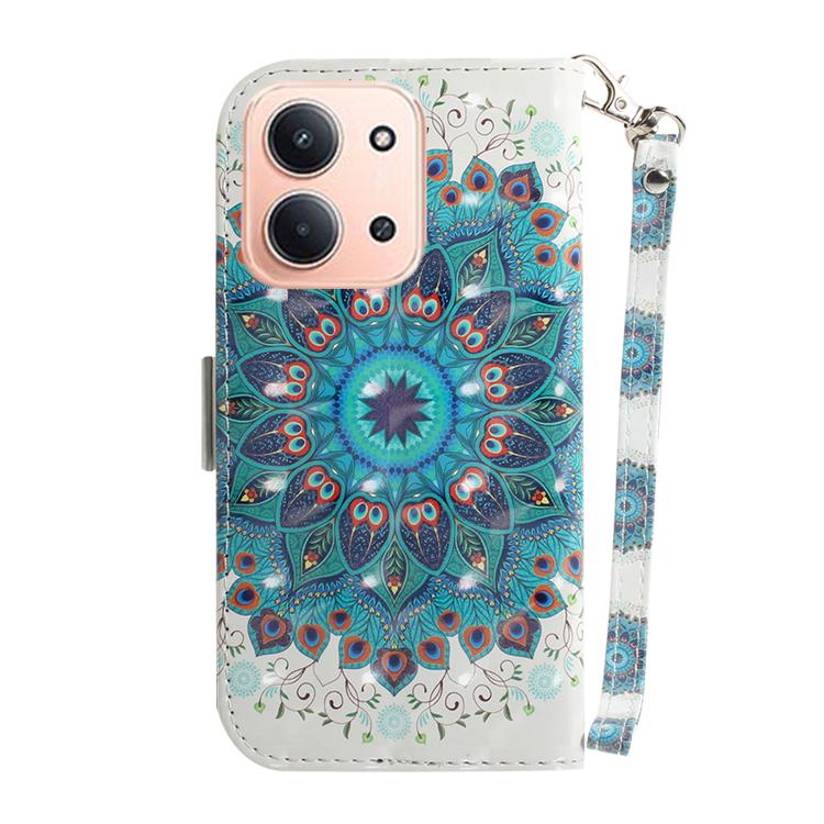 For Redmi 15C 5G / 4G EU 173mm / Poco C85 5G 3D Colored Flip Leather Phone Case