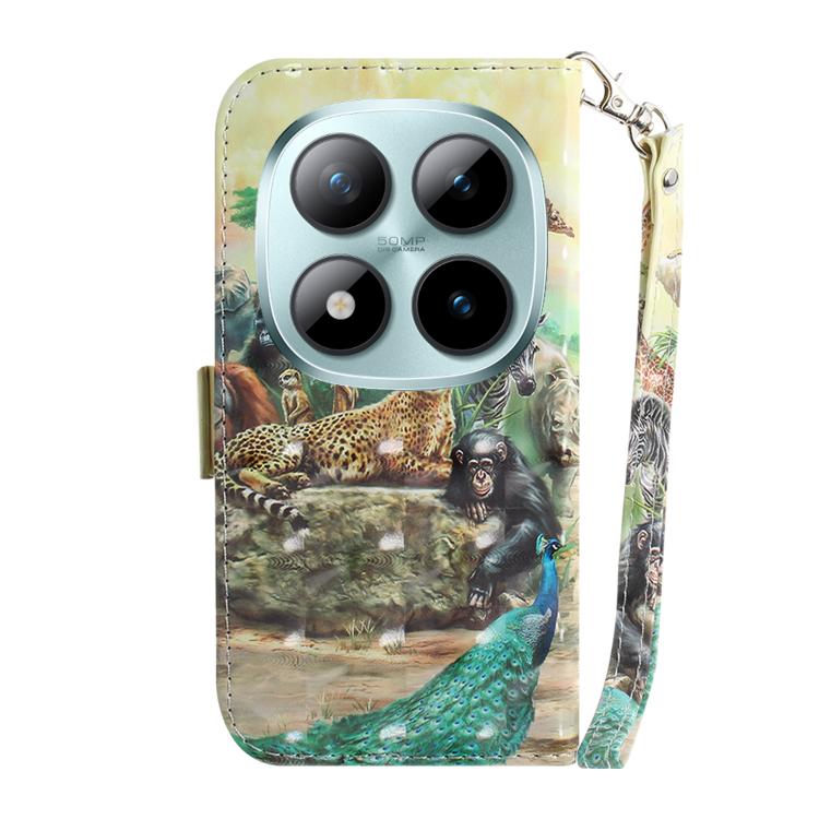 For Redmi Note 15 Pro 5G Global 163.6mm 3D Colored Flip Leather Phone Case