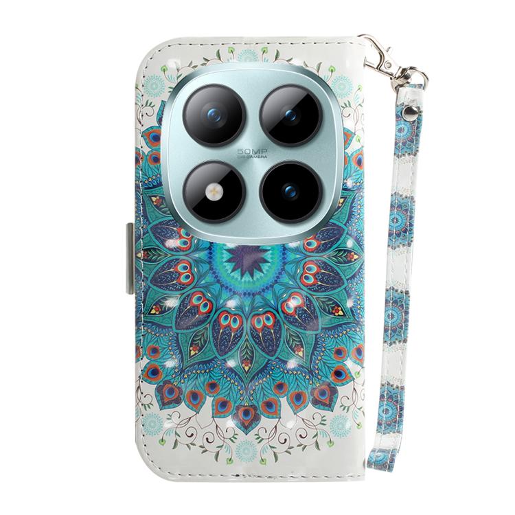 For Redmi Note 15 Pro+ 5G 163.3mm / Poco M8 Pro 5G 3D Colored Flip Leather Phone Case