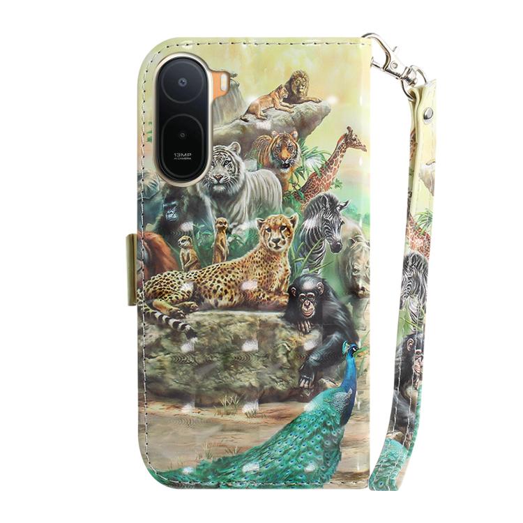 For Redmi A7 Pro 171mm / Poco C85x 5G 3D Colored Flip Leather Phone Case