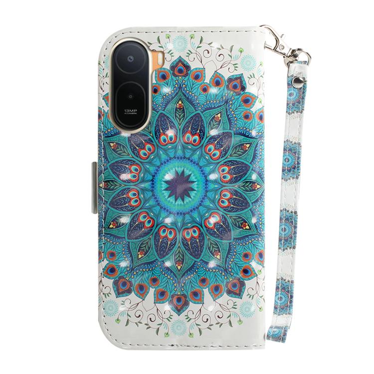 For Redmi A7 Pro 171mm / Poco C85x 5G 3D Colored Flip Leather Phone Case
