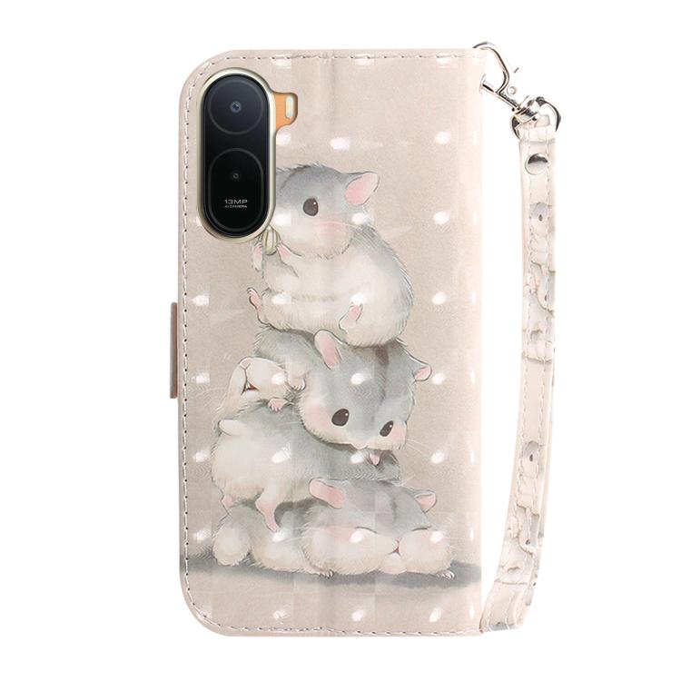 For Redmi A7 Pro 171mm / Poco C85x 5G 3D Colored Flip Leather Phone Case