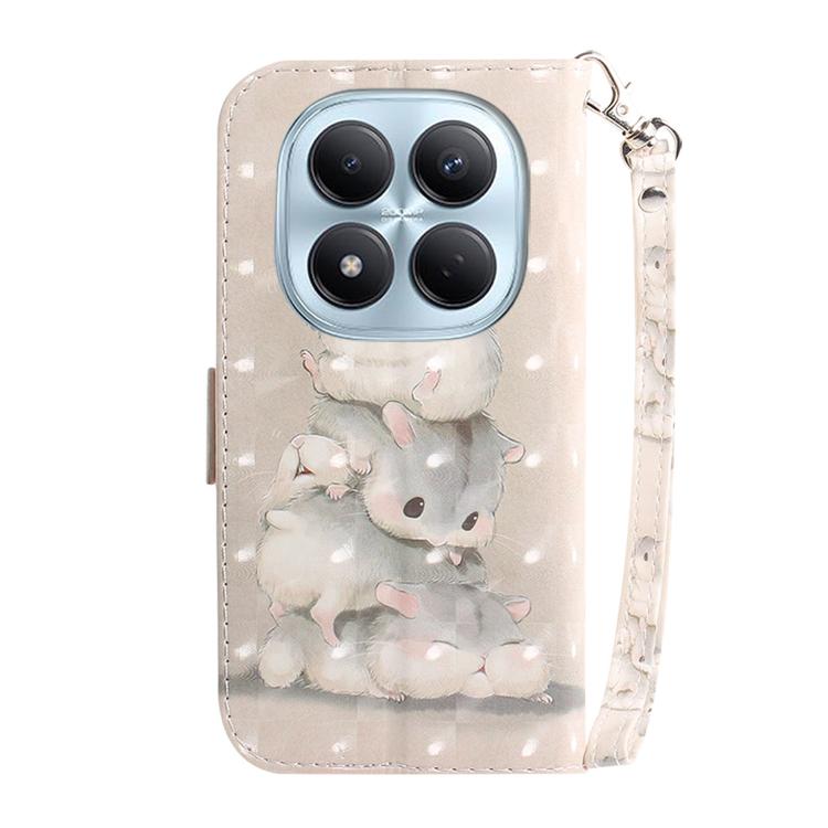 For Redmi Note 15 Pro 4G Global 163.2mm 3D Colored Flip Leather Phone Case