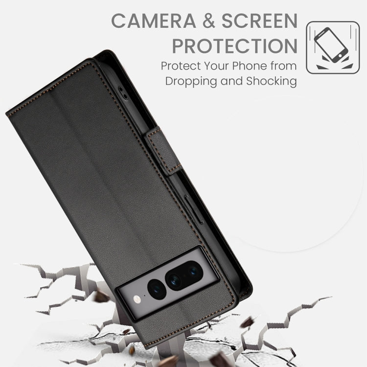 For Google Pixel 7 Pro Side Buckle Magnetic Frosted Leather Phone Case