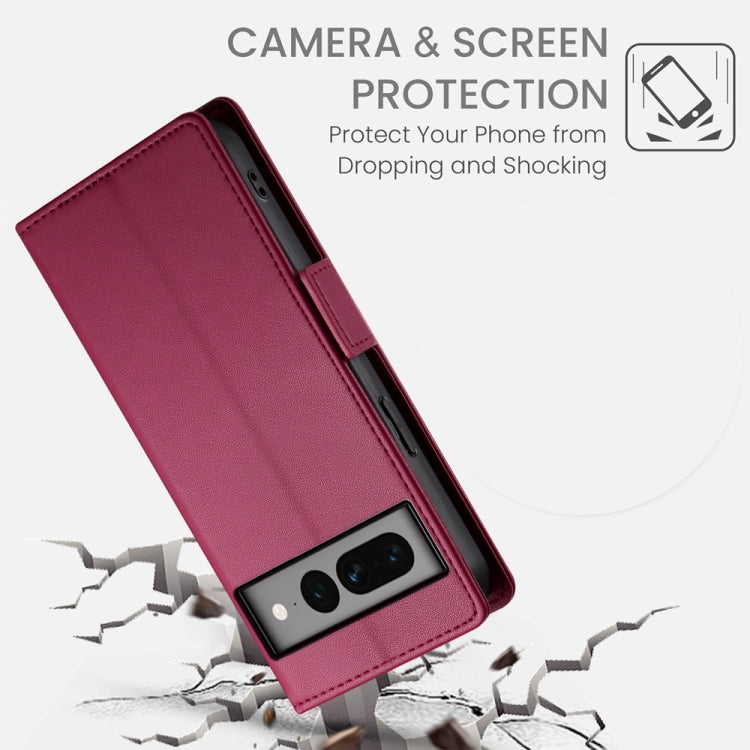 For Google Pixel 7 Pro Side Buckle Magnetic Frosted Leather Phone Case