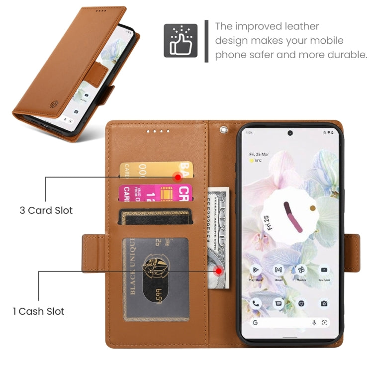 For Google Pixel 7 Pro Side Buckle Magnetic Frosted Leather Phone Case