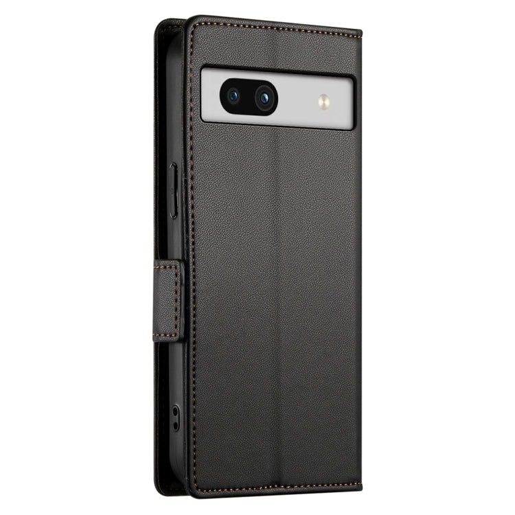 For Google Pixel 7a Side Buckle Magnetic Frosted Leather Phone Case