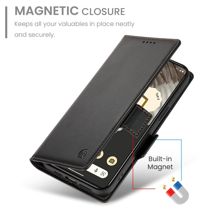 For Google Pixel 7a Side Buckle Magnetic Frosted Leather Phone Case