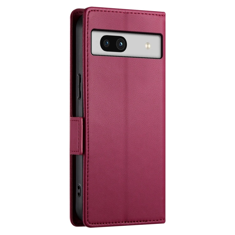 For Google Pixel 7a Side Buckle Magnetic Frosted Leather Phone Case