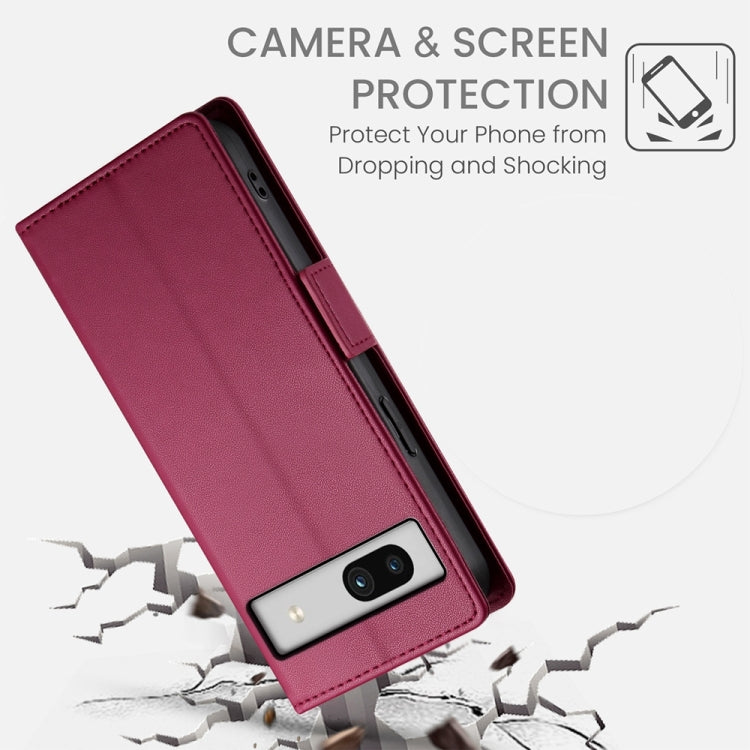 For Google Pixel 7a Side Buckle Magnetic Frosted Leather Phone Case